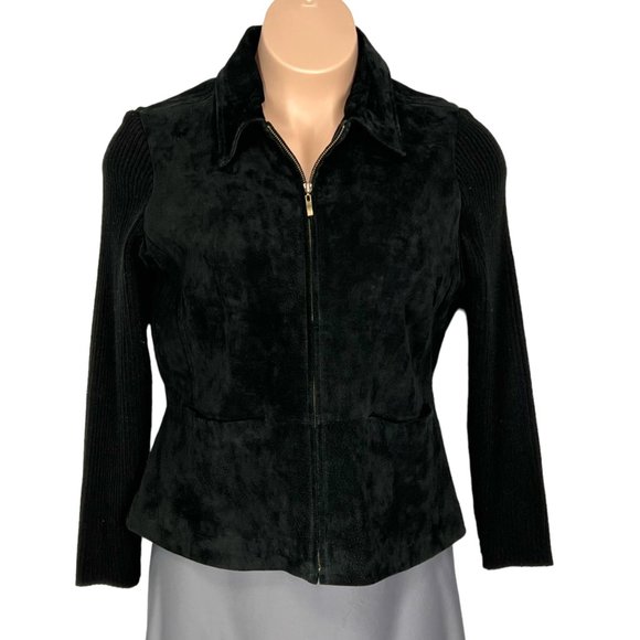 Vintage AMI Womens Washable Suede Jacket Full Zip New Old Stock size Petite XL - Picture 1 of 12